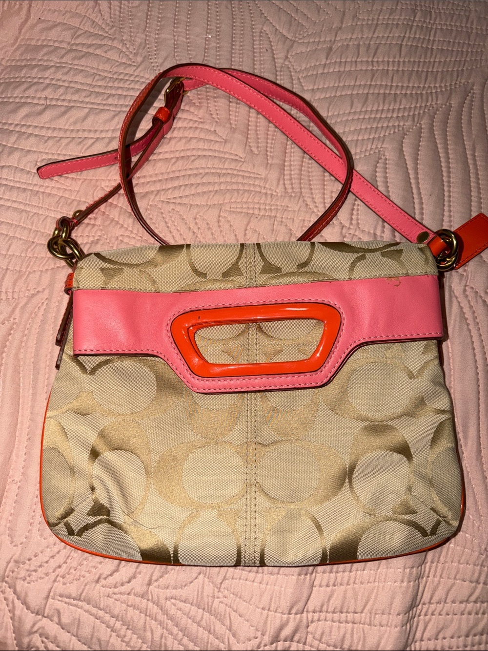 COACH BONNIE SIGNATURE FOLDOVER CROSSBODY